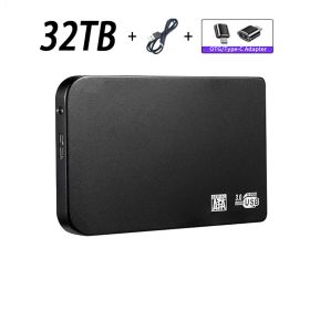 Original High-speed 16TB Portable External Solid State Hard Drive USB3.0 Interface HDD Mobile Hard Drive For Laptop/mac (Color: 32TB Black)