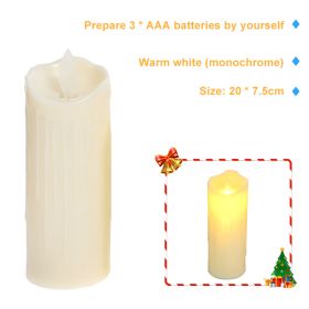 1pc Christmas Colorful Dream Crystal Candle Light LED Glitter Flameless Candles 7 Color Changing Romantic Light Party Home Decor (Emitting Color: Only white light, Ships From: CN)